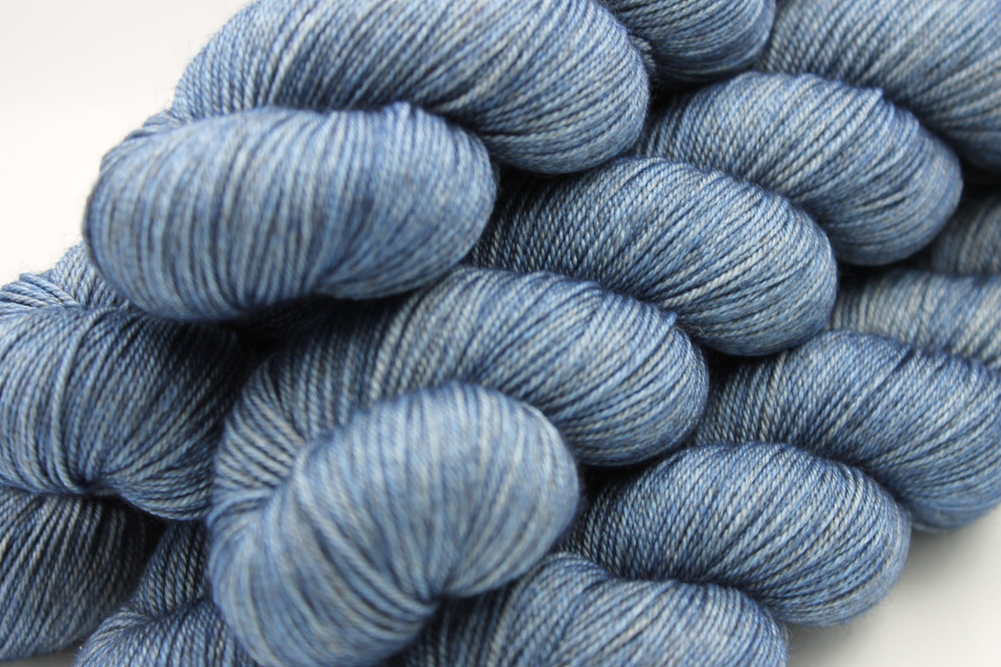 Denim Sock Skein 60% SuperWash Merino 20 silk and 20 Yak Hand Dyed Yarn