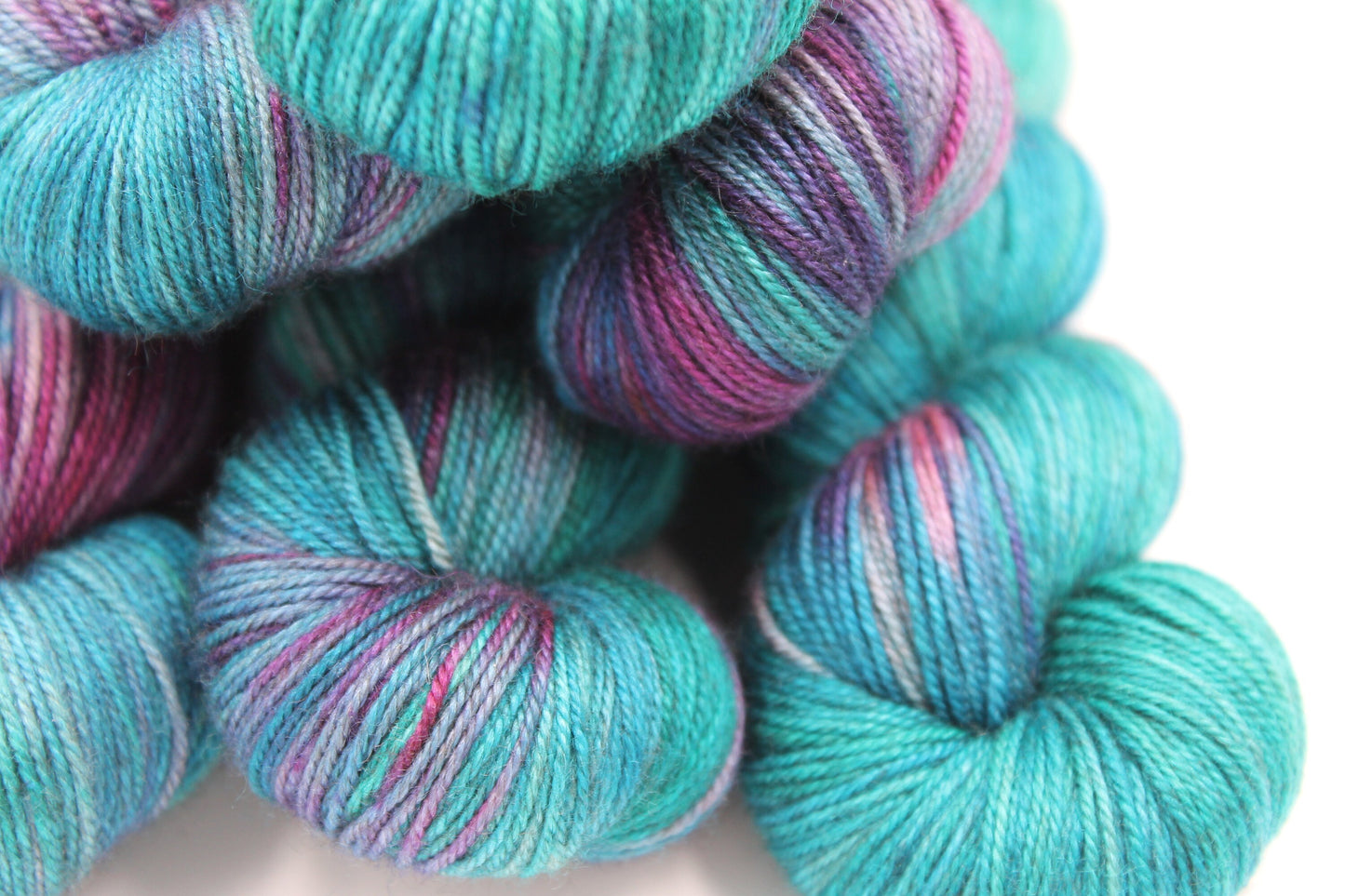 Vibrant Iris Sock Skein 60% SuperWash Merino 20 silk and 20 Yak Hand Dyed Yarn