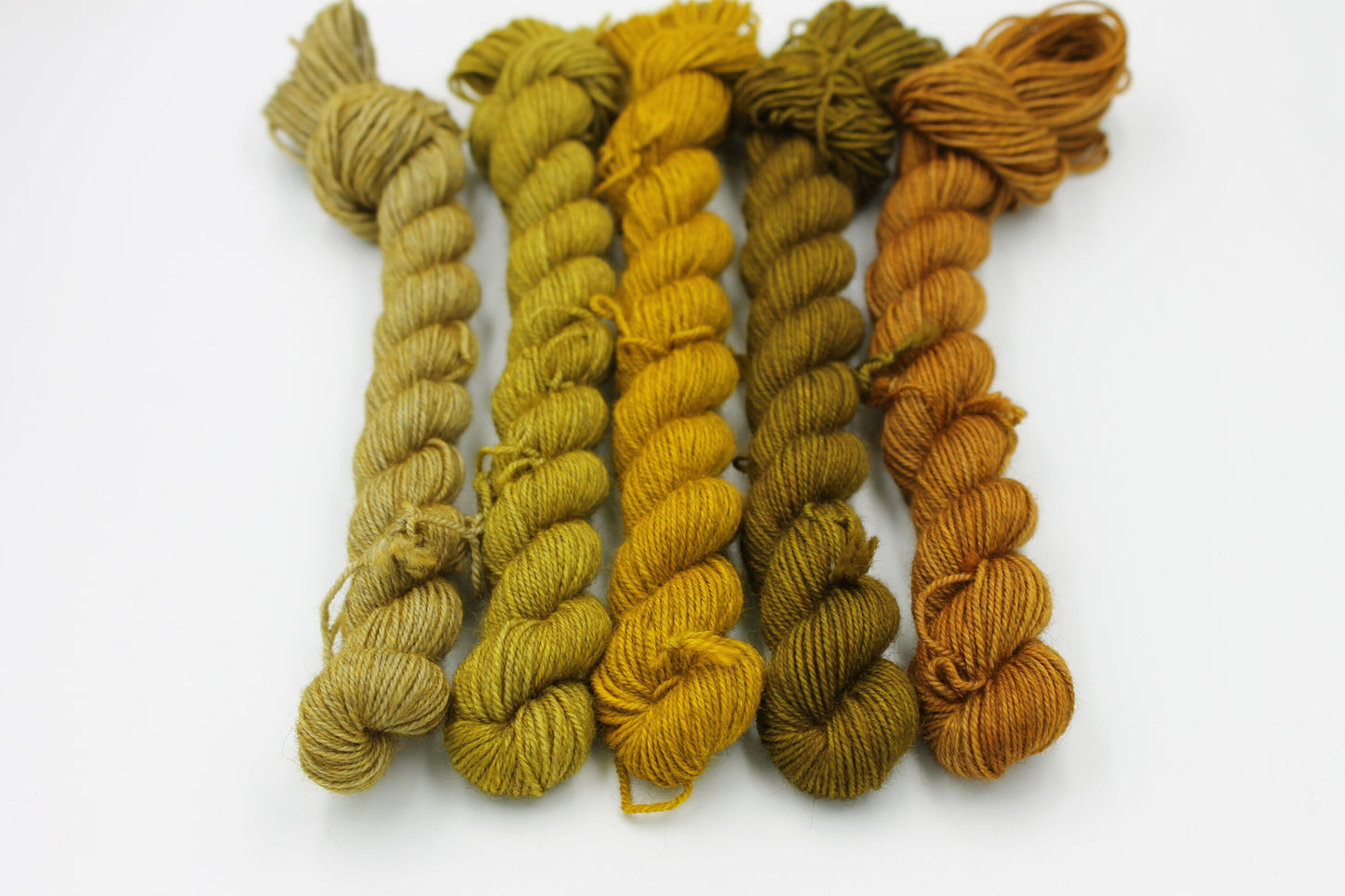Shades - Mustard Mini Skein Set Sock 70% Superwash Merino 20 Yak 10 Nylon 5 x 20g