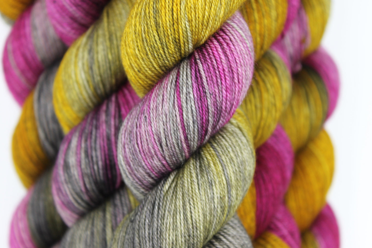 Sugar & Spice Sock Skein 60% SuperWash Merino 20 silk and 20 Yak Hand Dyed Yarn