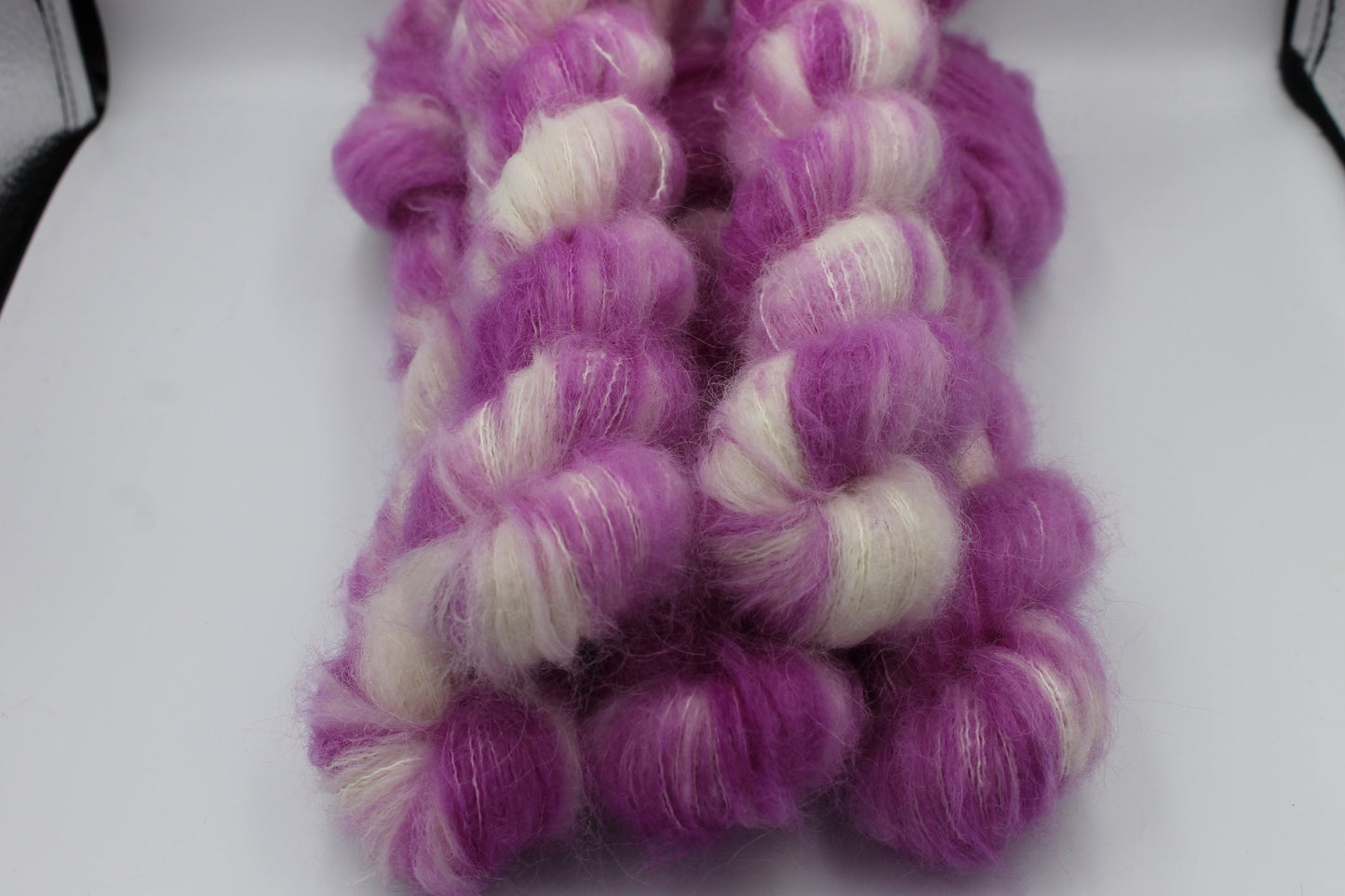 Raspberry Ripple Exquisite Lace 50g skein 74% Baby Suri Alpaca 26 Mulberry Silk