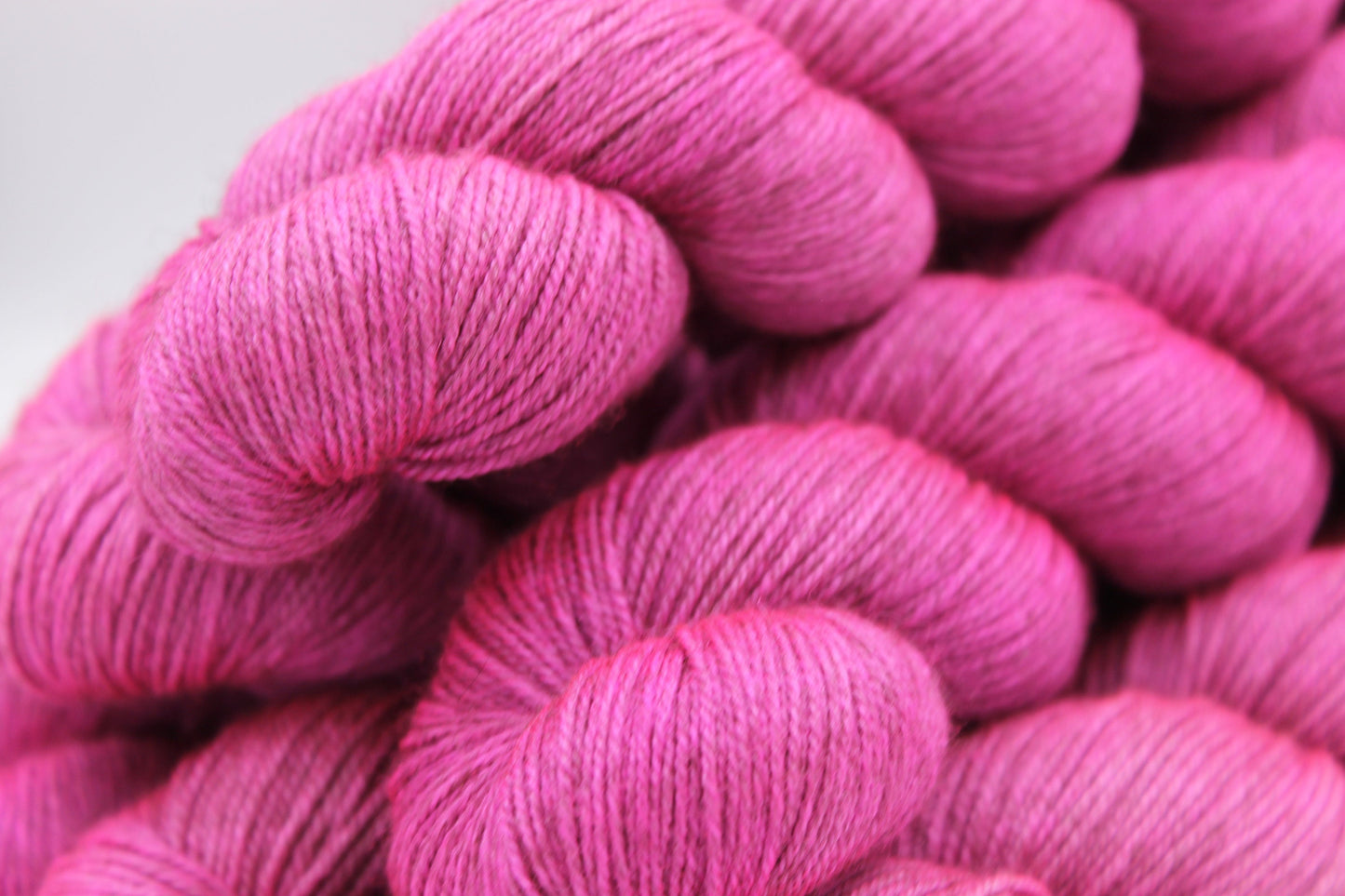 Fuchia Sock Skein 60% SuperWash Merino 20 silk and 20 Yak Hand Dyed Yarn