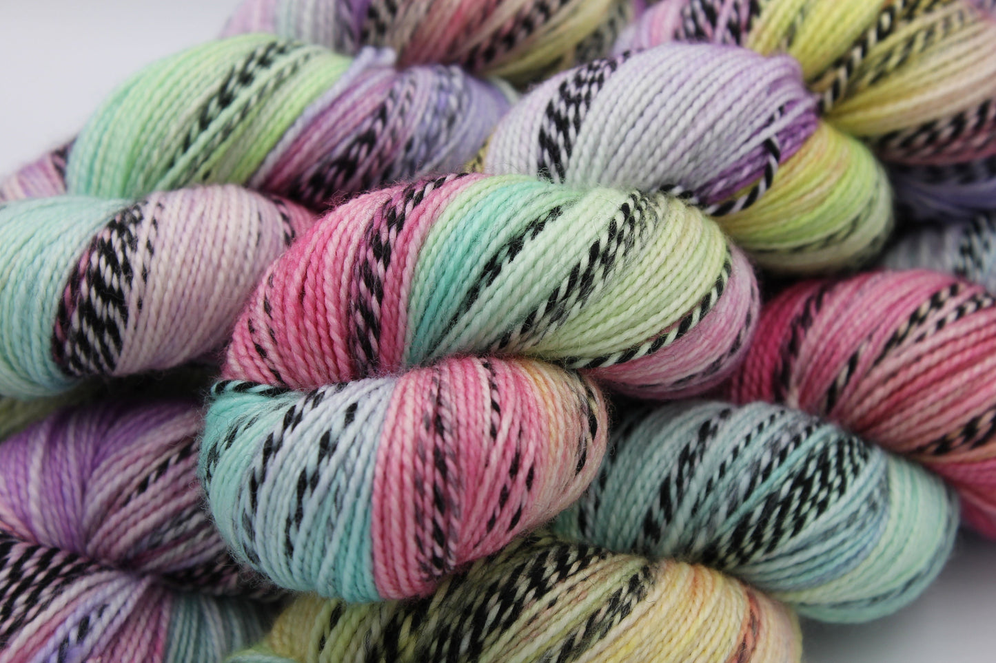 Pastel Zebra Sock Skein 80% SuperWash Merino and 20 Nylon Hand Dyed Zebra Yarn 100g