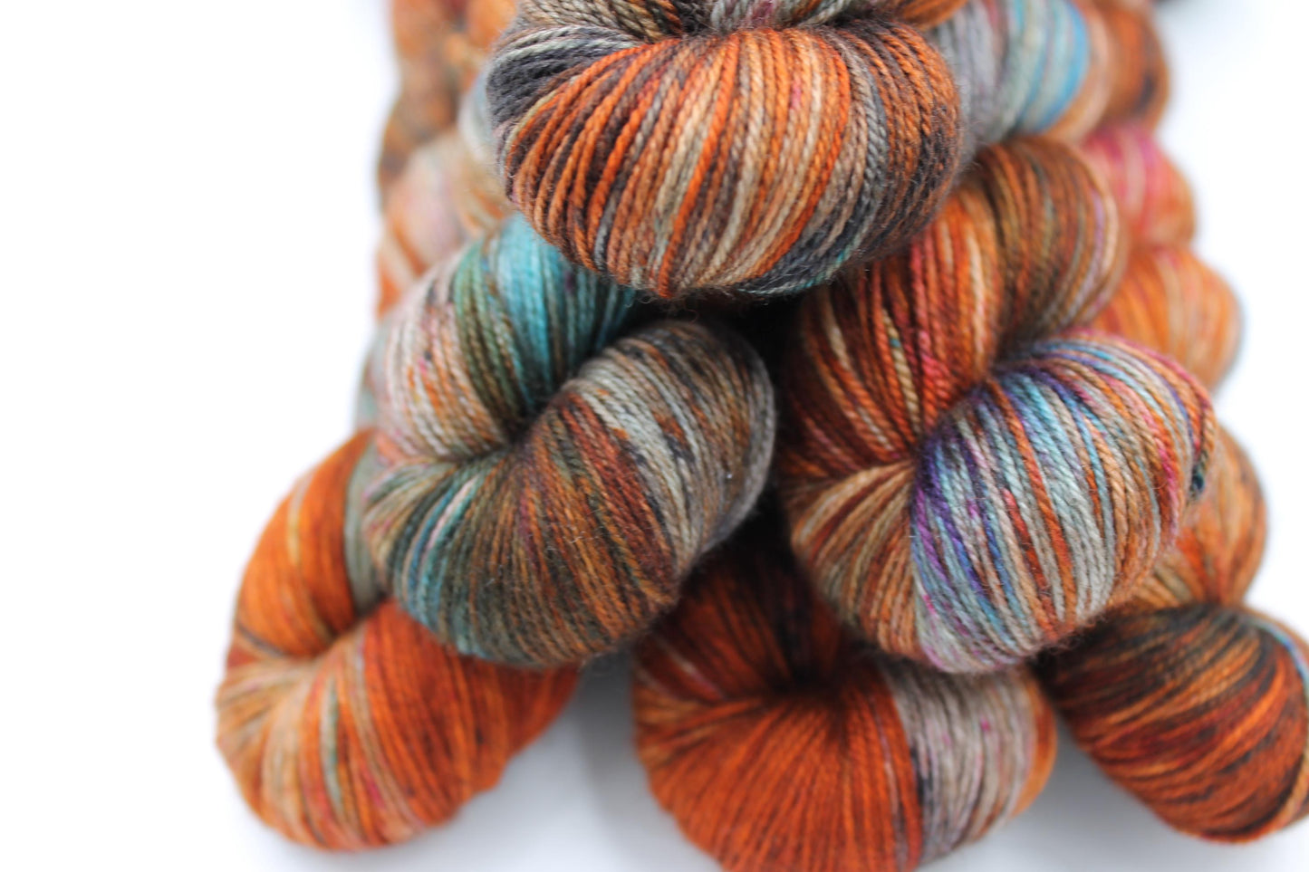 Urban Rust Sock Skein 60% SuperWash Merino 20 silk and 20 Yak Hand Dyed Yarn