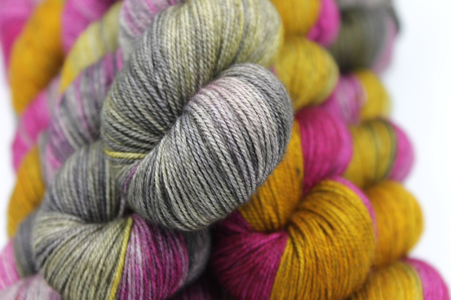 Sugar & Spice Sock Skein 60% SuperWash Merino 20 silk and 20 Yak Hand Dyed Yarn