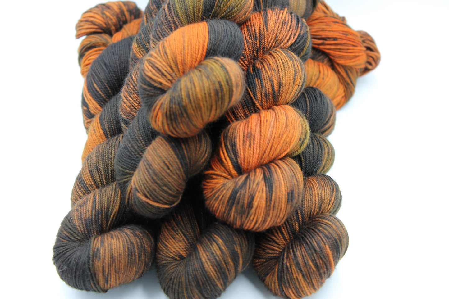 Dyeing Embers, Sock Skein 70% Superwash Merino 20 Yak 10 Nylon 100g