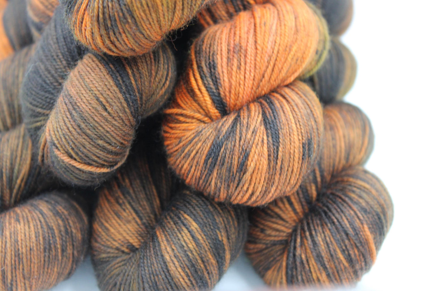 Dyeing Embers, Sock Skein 70% Superwash Merino 20 Yak 10 Nylon 100g