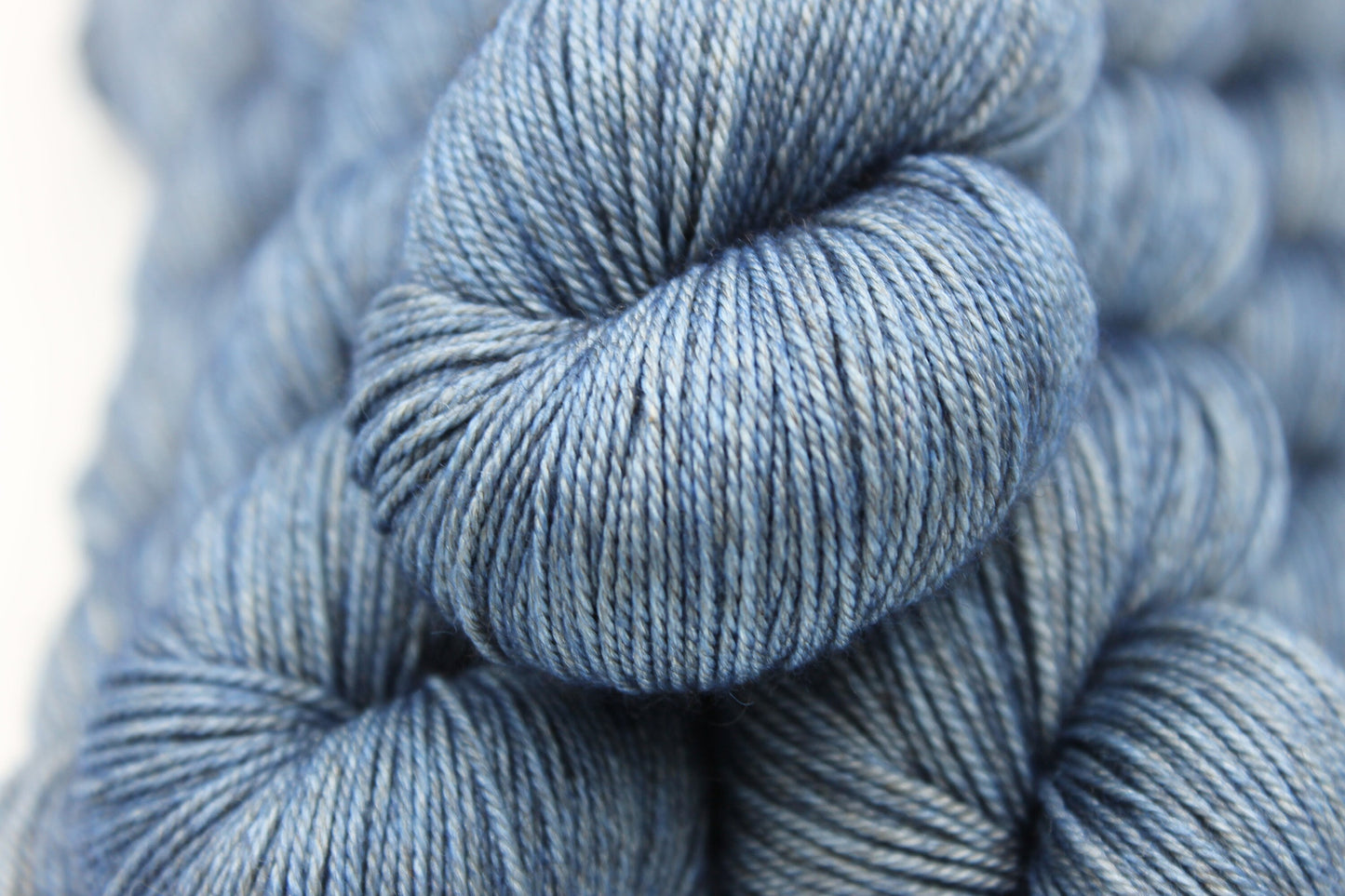 Denim Sock Skein 60% SuperWash Merino 20 silk and 20 Yak Hand Dyed Yarn