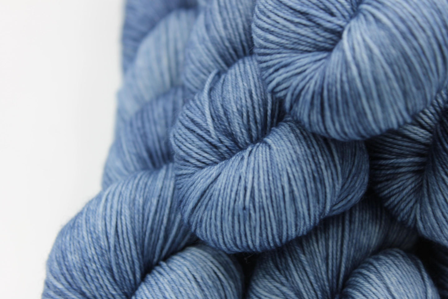 Mountain Blue Sock Skein 75% SuperWash Merino and 25 Nylon Hand Dyed Yarn 100g