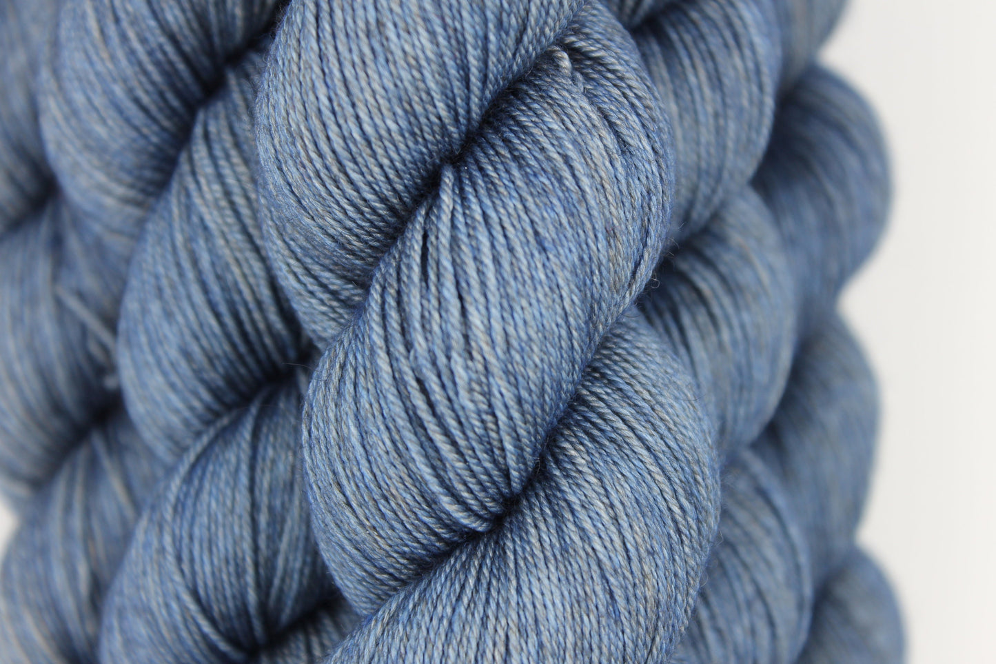 Denim Sock Skein 60% SuperWash Merino 20 silk and 20 Yak Hand Dyed Yarn