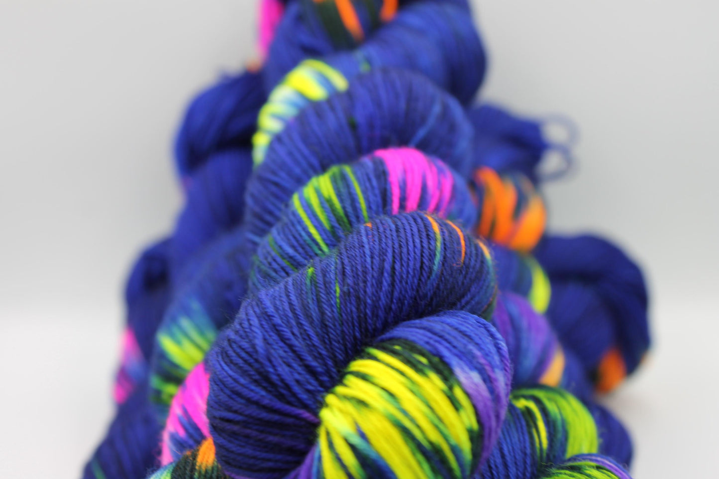Neon City, Sock Skein 75% SuperWash Merino and 25 Nylon Hand Dyed Yarn 100g