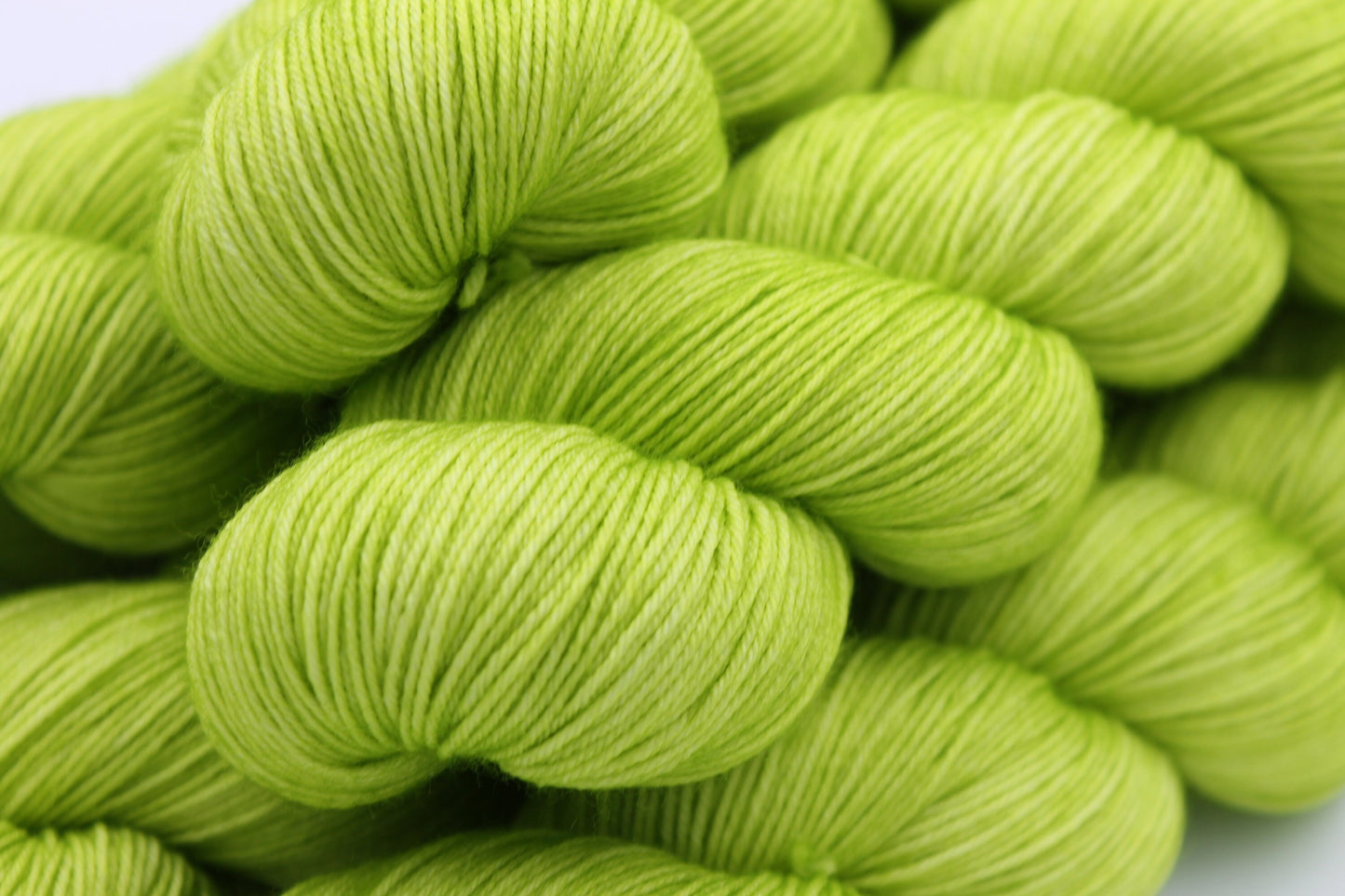 Chartreuse Sock Skein 75% SuperWash Merino and 25 Nylon Hand Dyed Yarn 100g