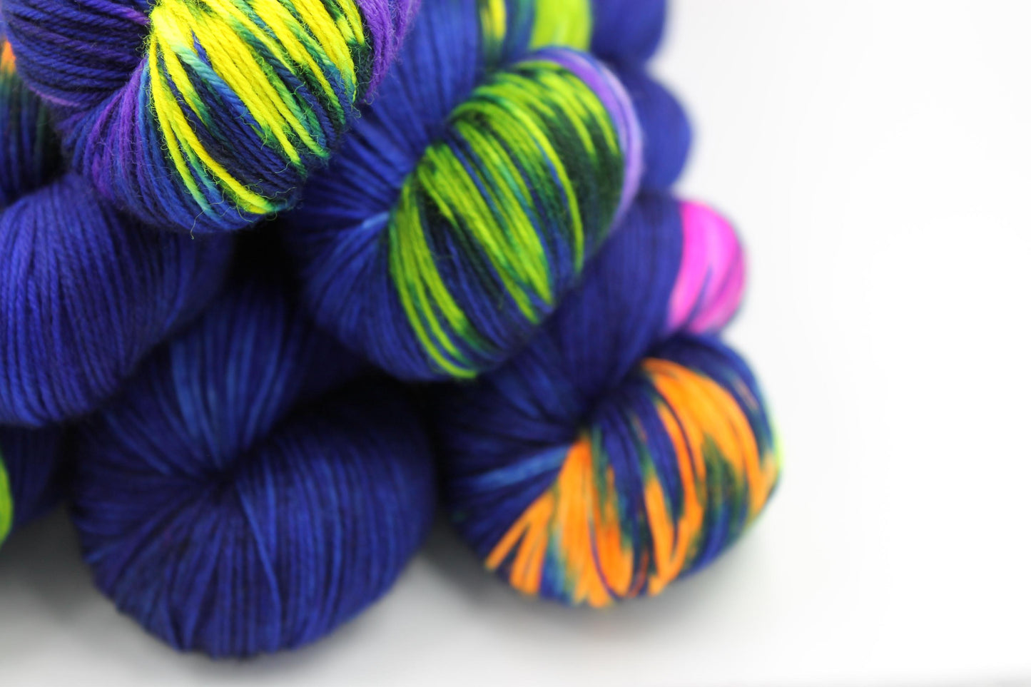 Neon City, Sock Skein 75% SuperWash Merino and 25 Nylon Hand Dyed Yarn 100g