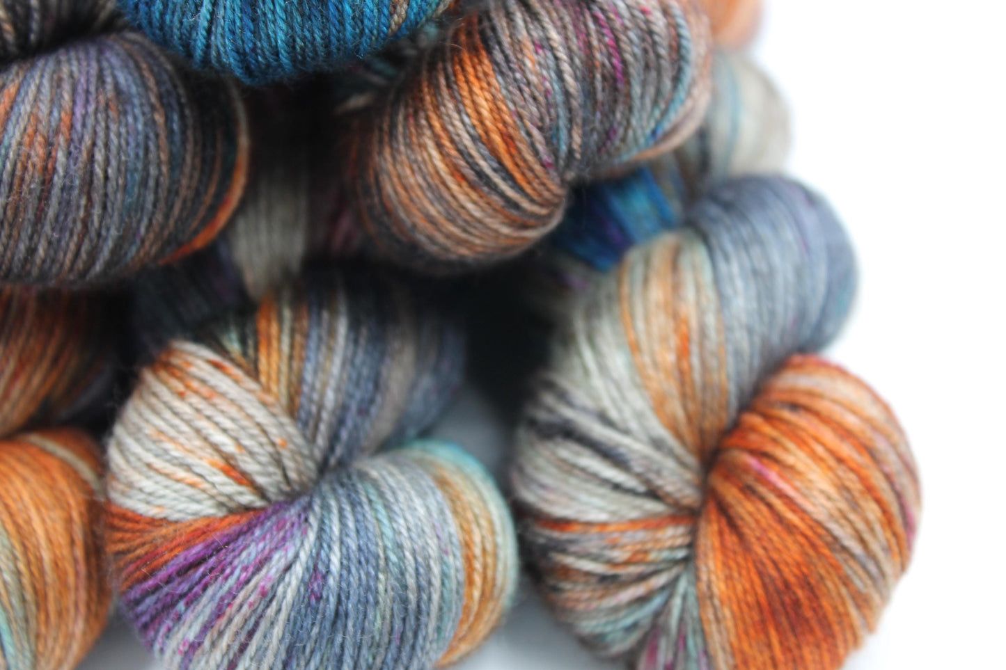 Urban Steel Sock Skein 60% SuperWash Merino 20 silk and 20 Yak Hand Dyed Yarn