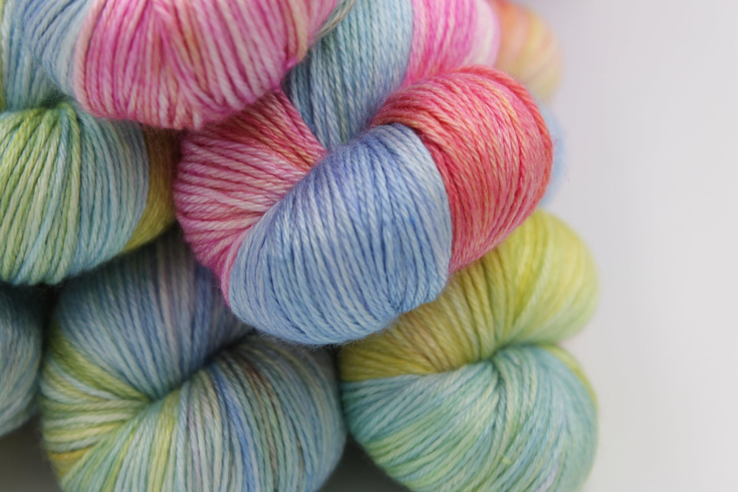 Pastel Rainbow Sock skein 50% Superwash Merino Wool 50 Silk 100g Skeins