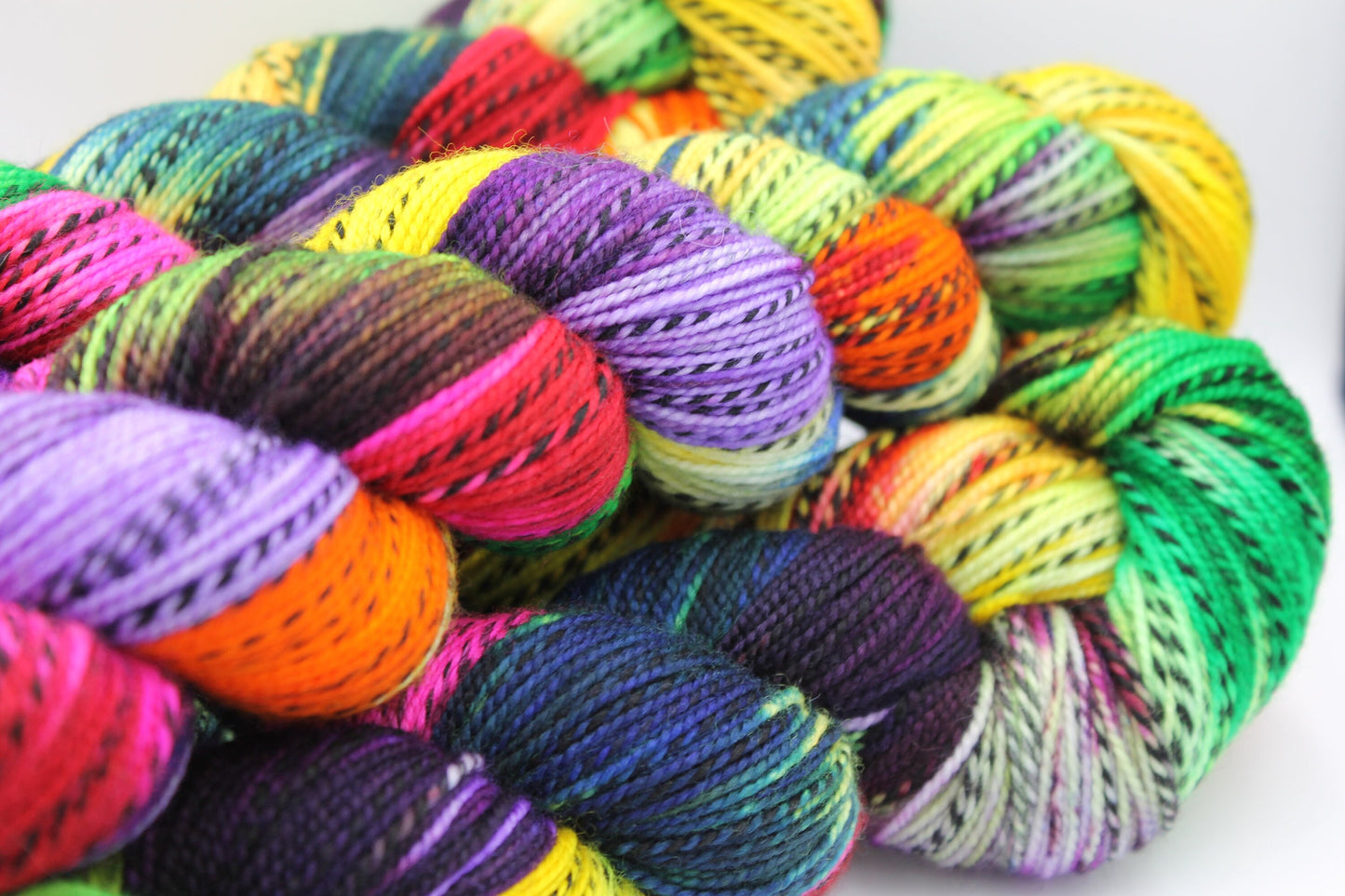 Funky Zebra Sock Skein 80% SuperWash Merino and 20 Nylon Hand Dyed Zebra Yarn 100g