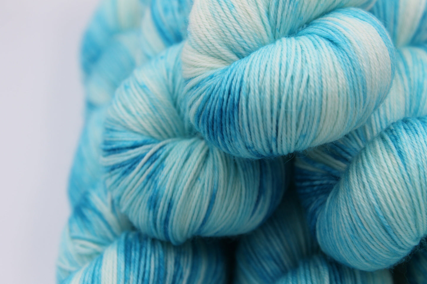 Lagoon Deep Speckle Sock Skein 75% SuperWash Merino and 25 Nylon Hand Dyed Yarn 100g