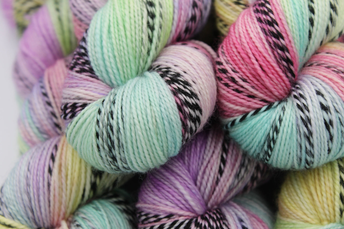 Pastel Zebra Sock Skein 80% SuperWash Merino and 20 Nylon Hand Dyed Zebra Yarn 100g