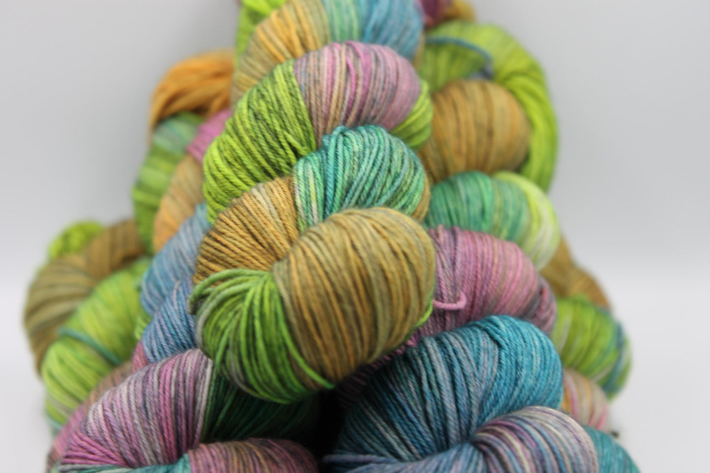 Misty Moorland Sock Skein 75% SuperWash Merino and 25 Nylon Hand Dyed Yarn 100g