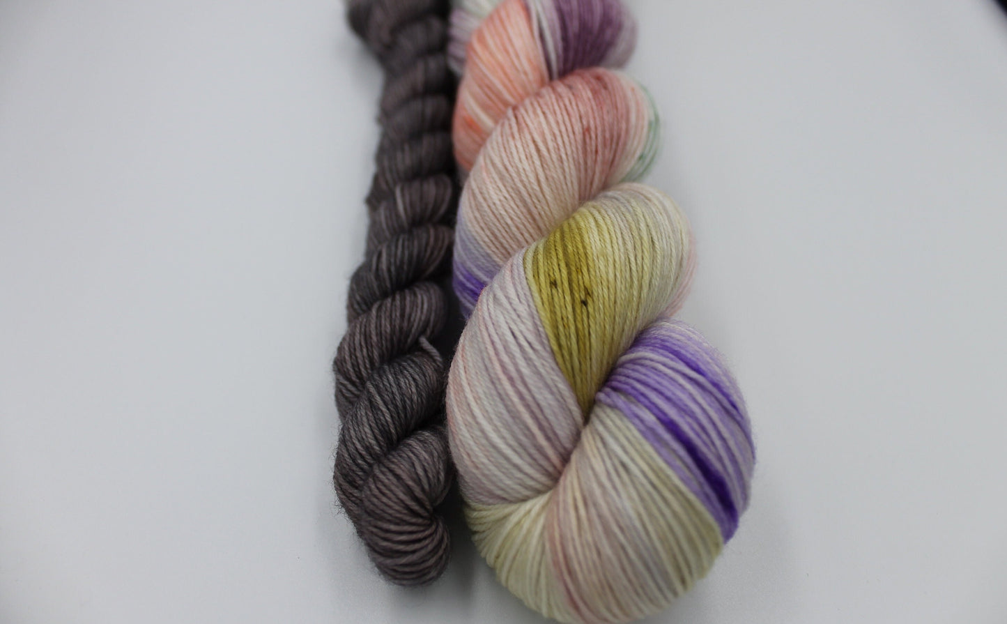 Your Turn To Fly Sock Set 75% SuperWash Merino 25 Nylon Hand Dyed Yarn 100g + 20g