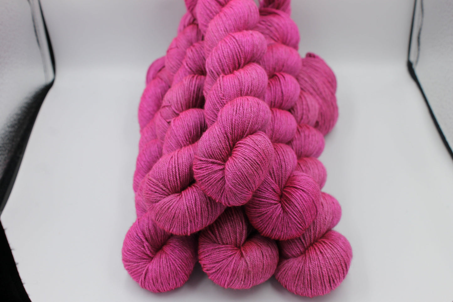 Fuchia Sock Skein 60% SuperWash Merino 20 silk and 20 Yak Hand Dyed Yarn