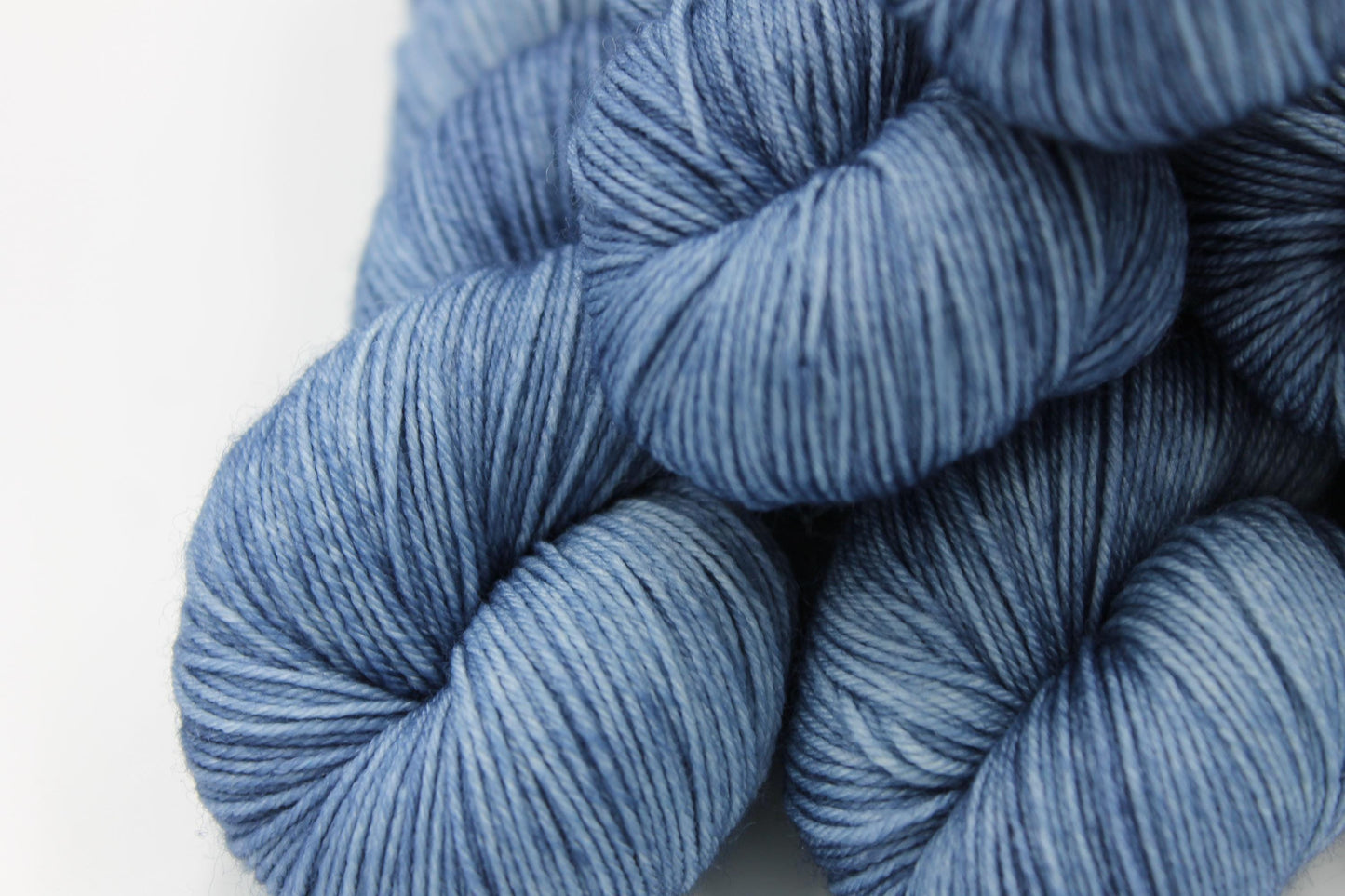 Mountain Blue Sock Skein 75% SuperWash Merino and 25 Nylon Hand Dyed Yarn 100g