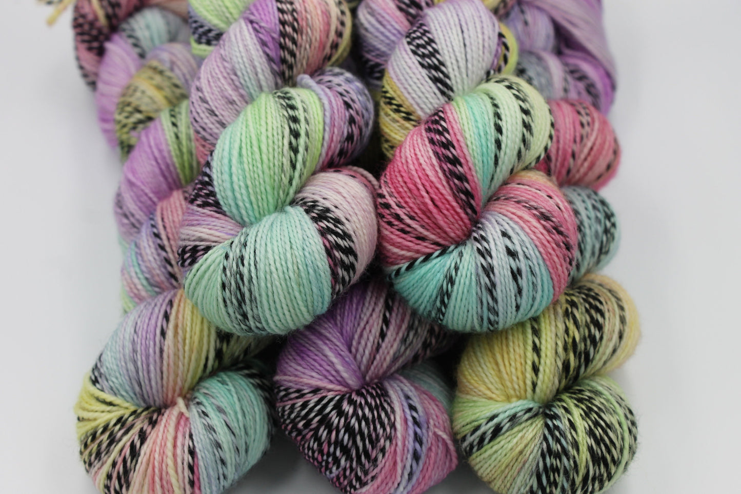 Pastel Zebra Sock Skein 80% SuperWash Merino and 20 Nylon Hand Dyed Zebra Yarn 100g
