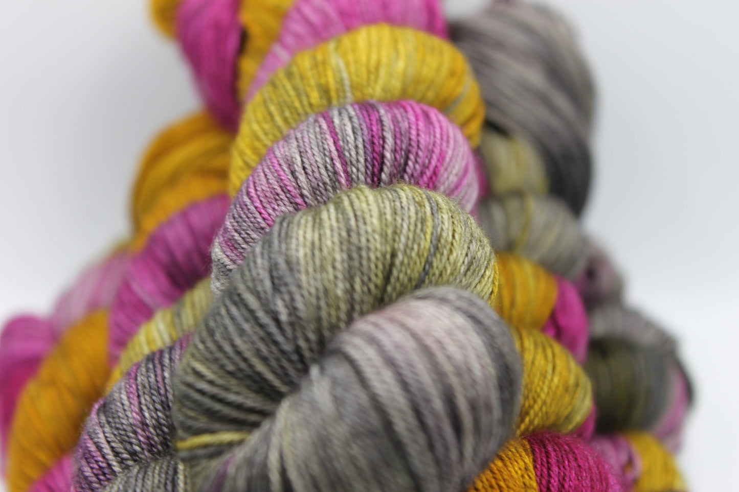 Sugar & Spice Sock Skein 60% SuperWash Merino 20 silk and 20 Yak Hand Dyed Yarn
