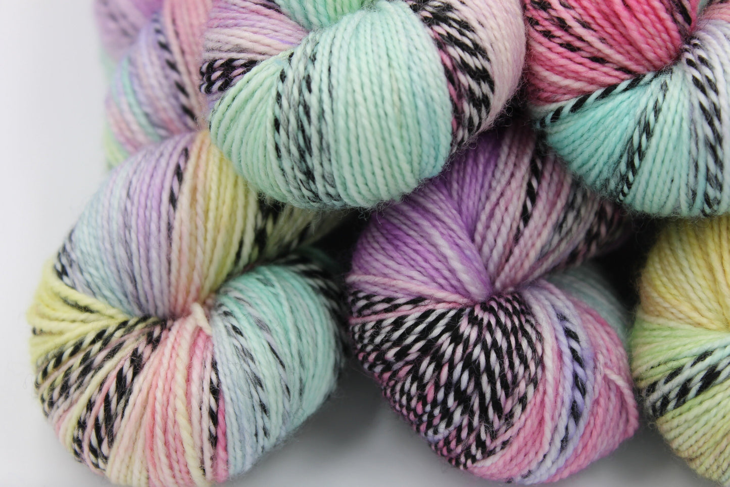 Pastel Zebra Sock Skein 80% SuperWash Merino and 20 Nylon Hand Dyed Zebra Yarn 100g