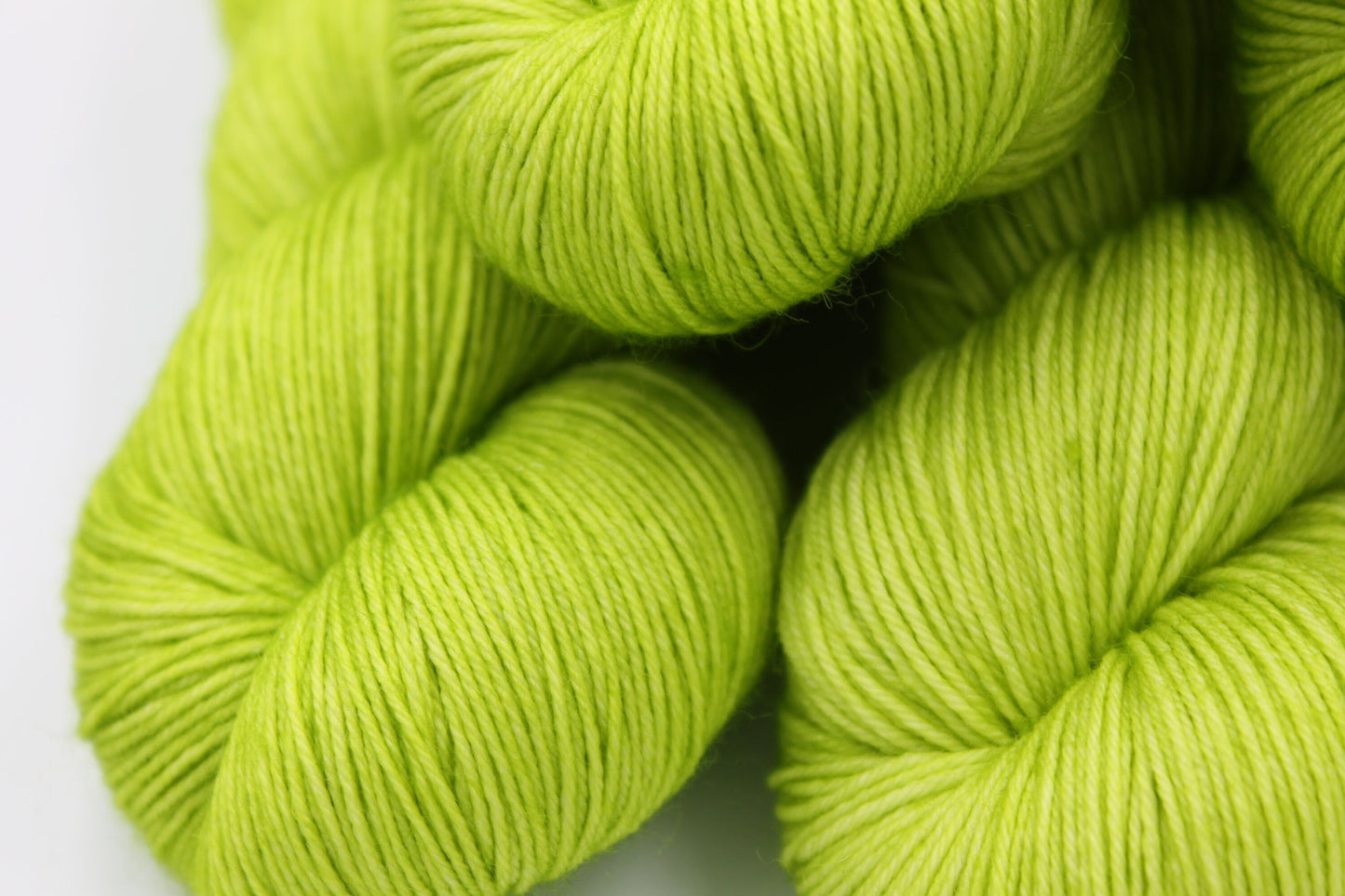Chartreuse Sock Skein 75% SuperWash Merino and 25 Nylon Hand Dyed Yarn 100g