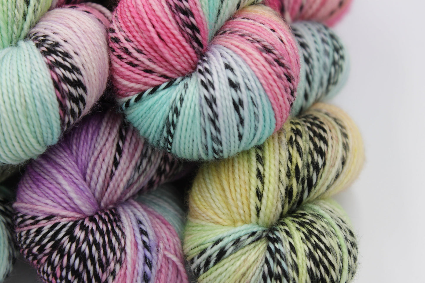 Pastel Zebra Sock Skein 80% SuperWash Merino and 20 Nylon Hand Dyed Zebra Yarn 100g