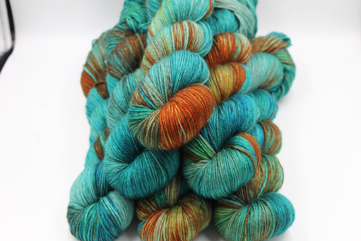 Rusty Hull Sock Skein 60% SuperWash Merino 20 silk and 20 Yak Hand Dyed Yarn