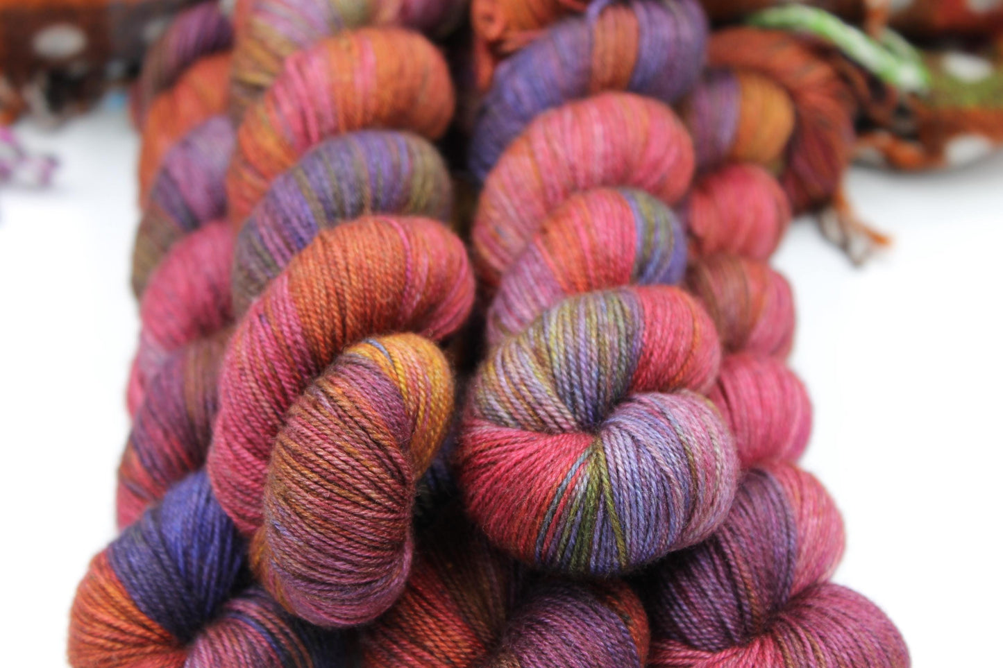 Comfy Blanket Sock Skein 60% SuperWash Merino 20 silk  and 20 Yak Hand Dyed Yarn