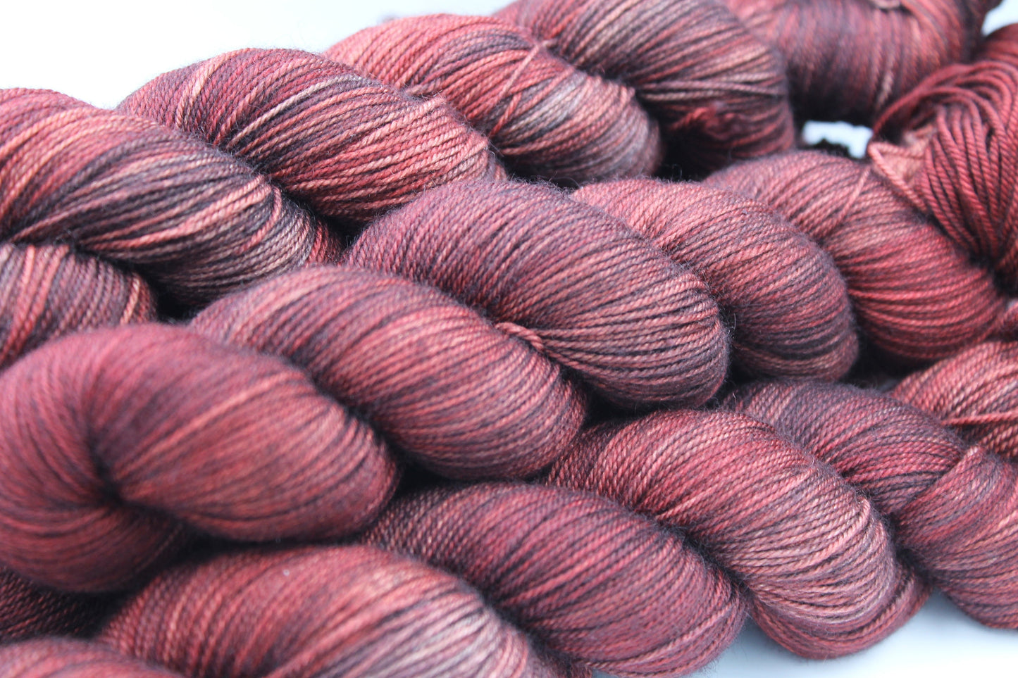 Victorian Gothic Sock Skein 60% SuperWash Merino 20 silk  and 20 Yak Hand Dyed Yarn