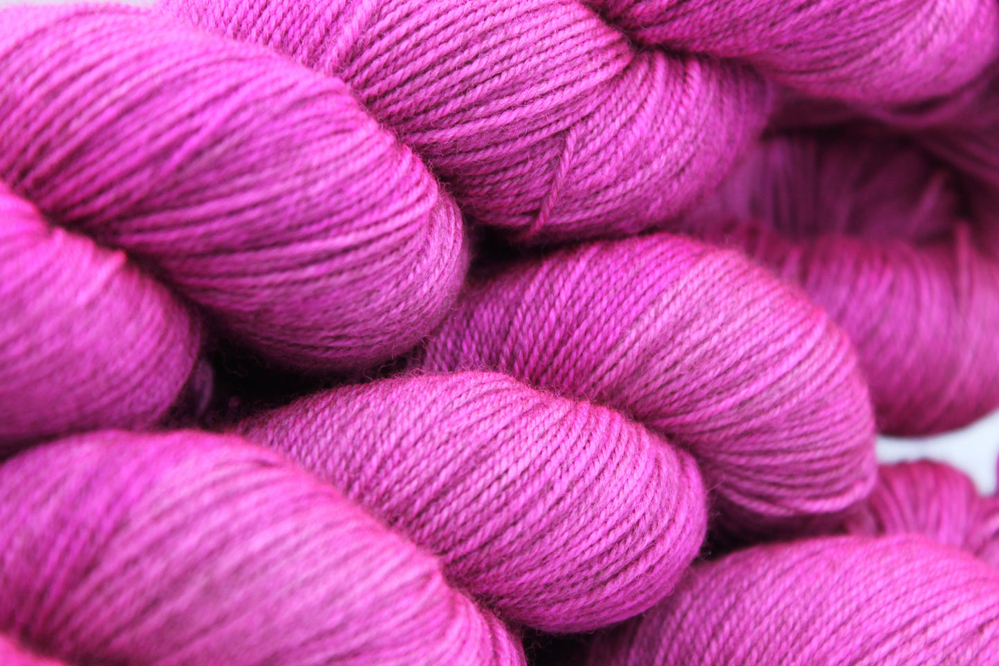 Fuchsia,  Sock Skein 70% Superwash Merino 20 Yak 10 Nylon 100g