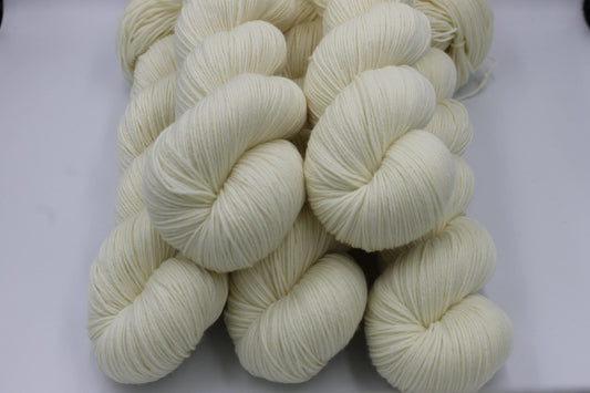 White Sock Skein 75% SuperWash Merino and 25 Nylon Hand Dyed Yarn 100g