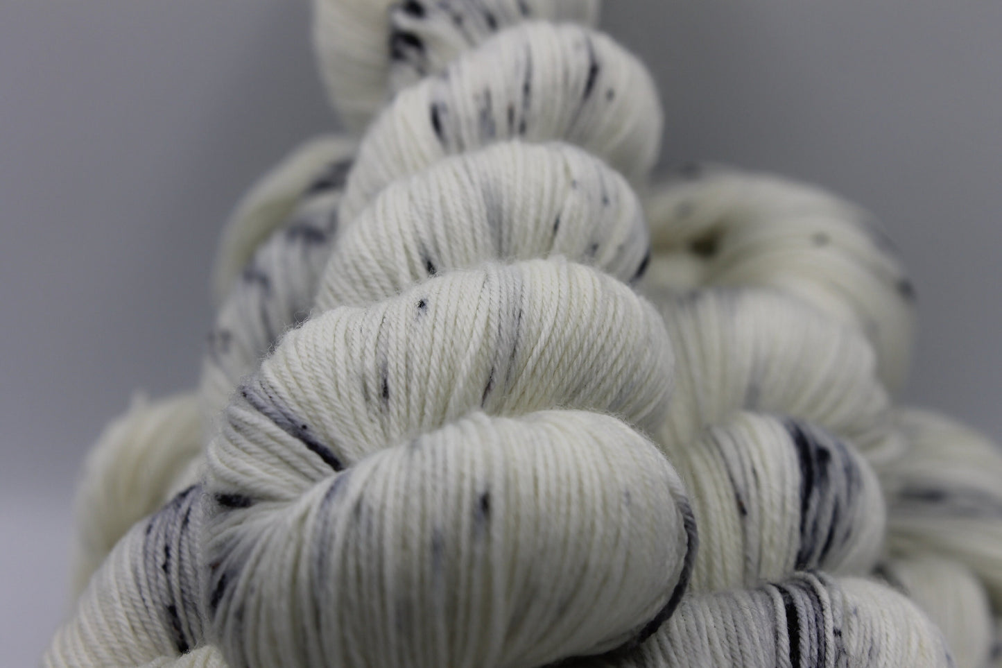 Granite Light Speckle Sock Skein 75% SuperWash Merino and 25 Nylon Hand Dyed Yarn 100g