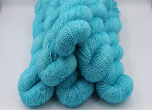 Lagoon  Sock Skein 75% SuperWash Merino and 25 Nylon Hand Dyed Yarn 100g
