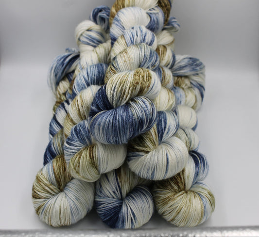 Chatsworth Chambray Sock skein  50% Superwash Merino Wool 50 Silk 100g Skeins