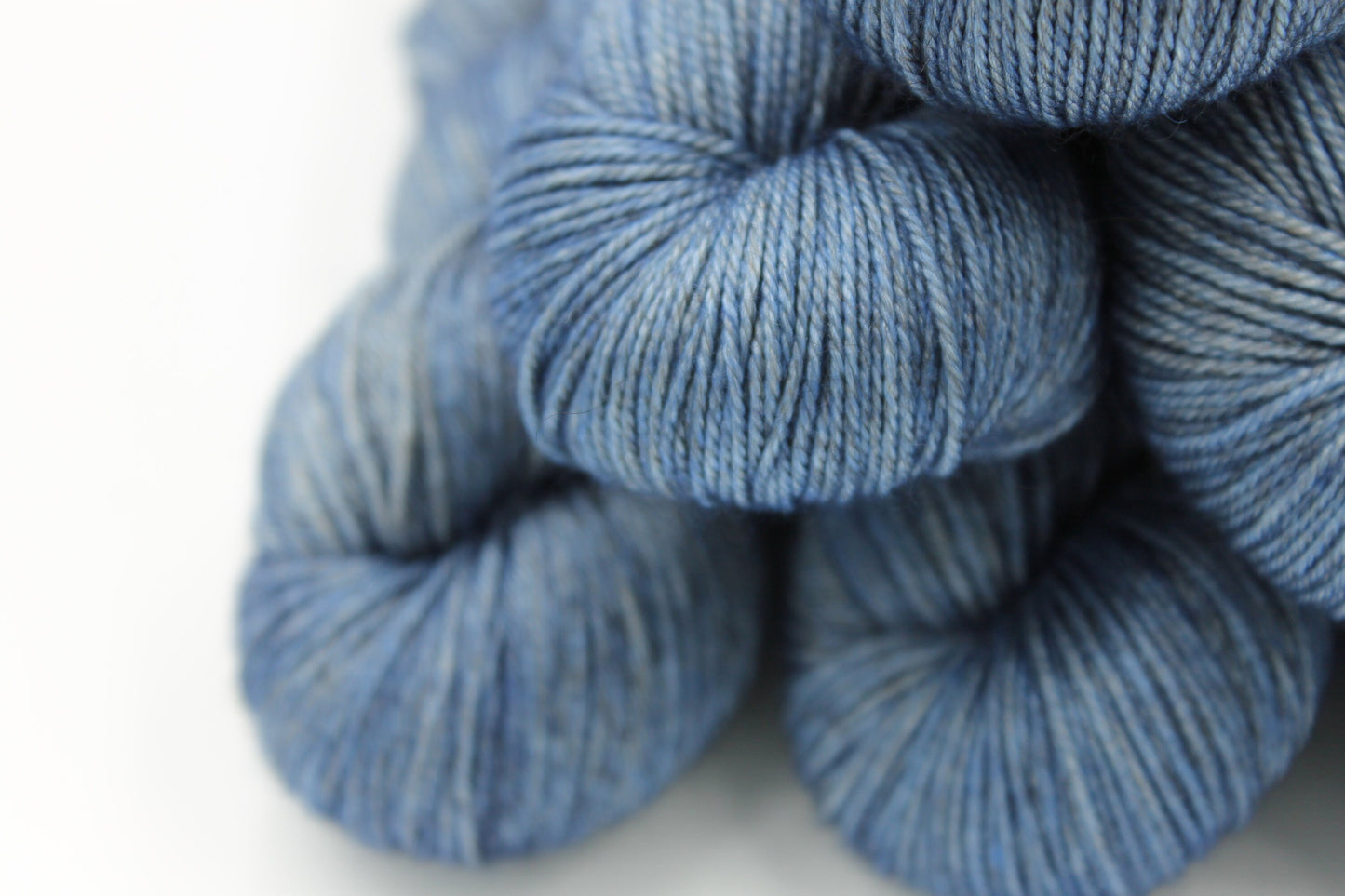 Denim Sock Skein 60% SuperWash Merino 20 silk  and 20 Yak Hand Dyed Yarn