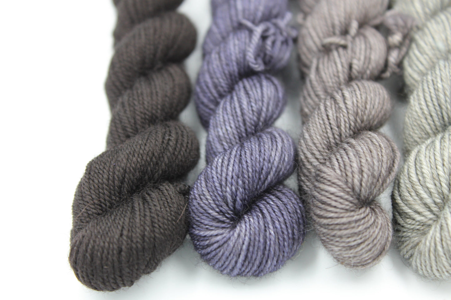 Shades - Grey Mini Skein Set Sock 70% Superwash Merino 20 Yak 10 Nylon 5 x 20g