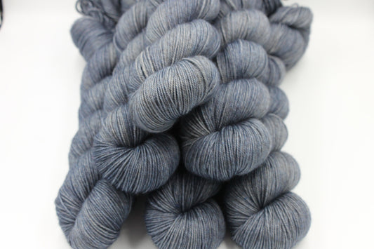 Steel,  Sock Skein 70% Superwash Merino 20 Yak 10 Nylon 100g