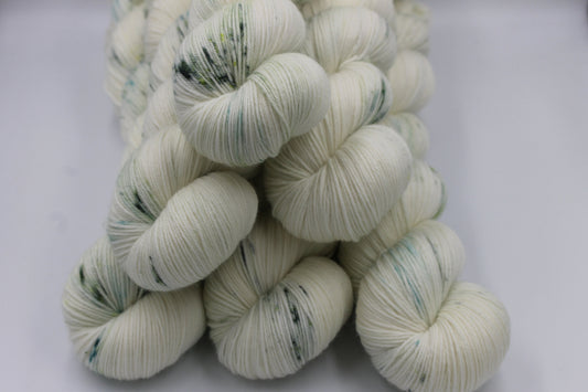 Saltmarsh Light Speckle Sock Skein 75% SuperWash Merino and 25 Nylon Hand Dyed Yarn 100g