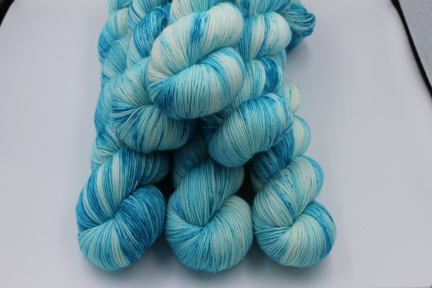 Lagoon Deep Speckle  Sock Skein 75% SuperWash Merino and 25 Nylon Hand Dyed Yarn 100g