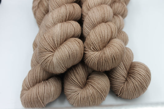 Cappuccino  Sock Skein 75% SuperWash Merino and 25 Nylon Hand Dyed Yarn 100g