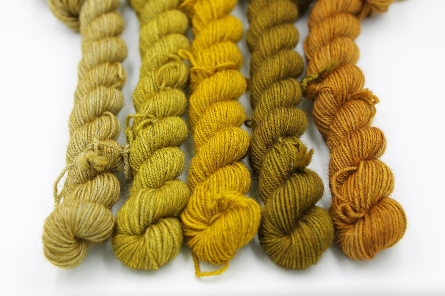Shades - Mustard Mini Skein Set Sock 70% Superwash Merino 20 Yak 10 Nylon 5 x 20g