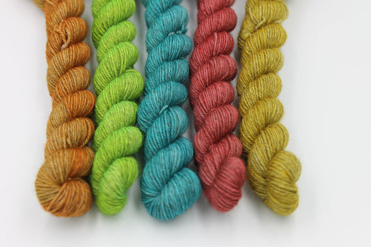 Opulence I Mini Skein Set Sock 70% Superwash Merino 20 Yak 10 Nylon 5 x 20g