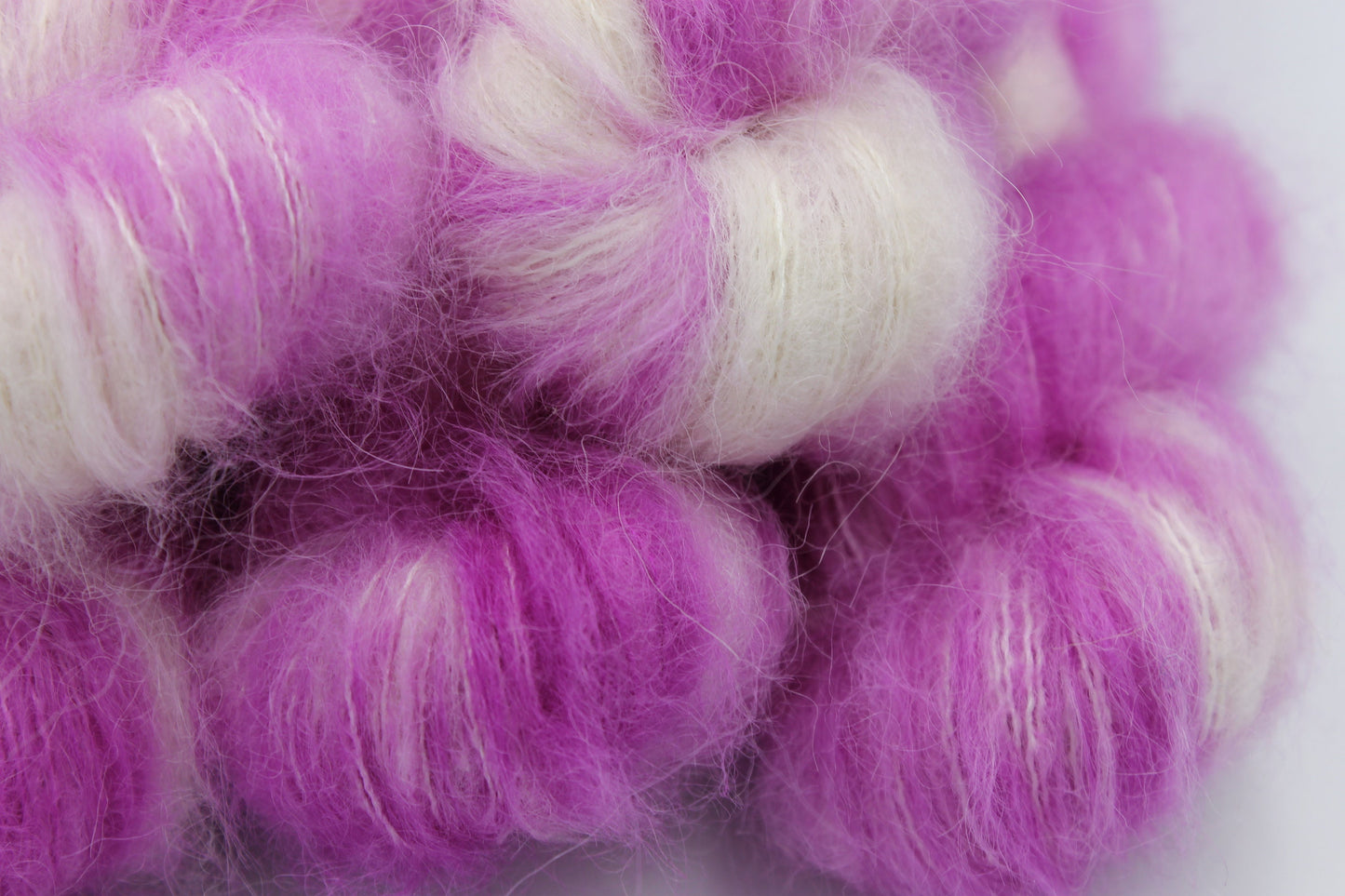 Raspberry Ripple Exquisite Lace 50g skein 74% Baby Suri Alpaca 26 Mulberry  Silk