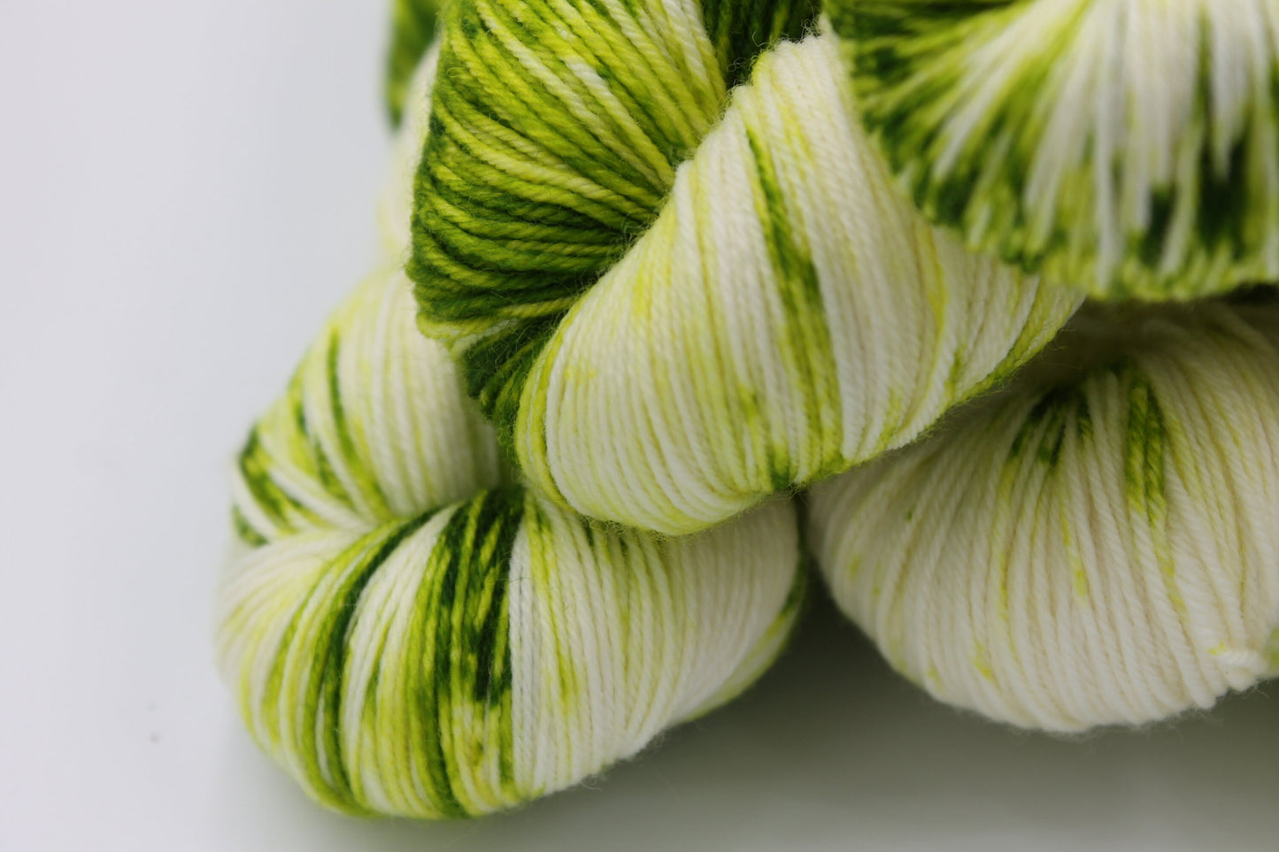Chartreuse Deep Speckle Sock Skein 75% SuperWash Merino and 25 Nylon Hand Dyed Yarn 100g