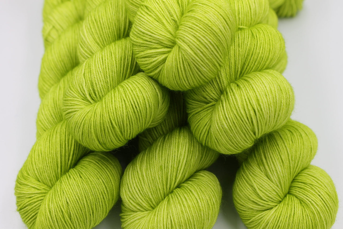 Chartreuse Sock Skein 75% SuperWash Merino and 25 Nylon Hand Dyed Yarn 100g